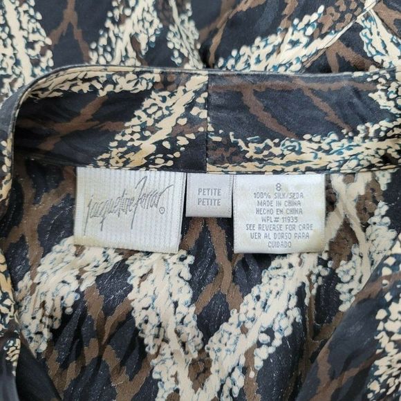 Vintage 90s Jacqueline Ferrar 8P Petite Silk Skirt Top Set Outfit Career Casual - Picture 9 of 9